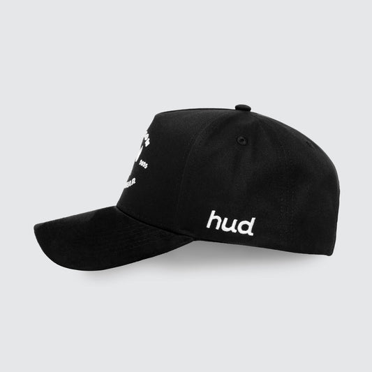 Hudson Headwear Logo Black Suede Brim Hat